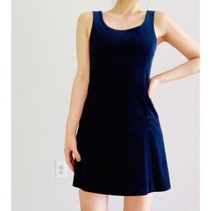 theory velvet mini dress w slit pocket EUC 2